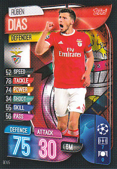 Ruben Dias SL Benfica 2019/20 Topps Match Attax CL #BEN5